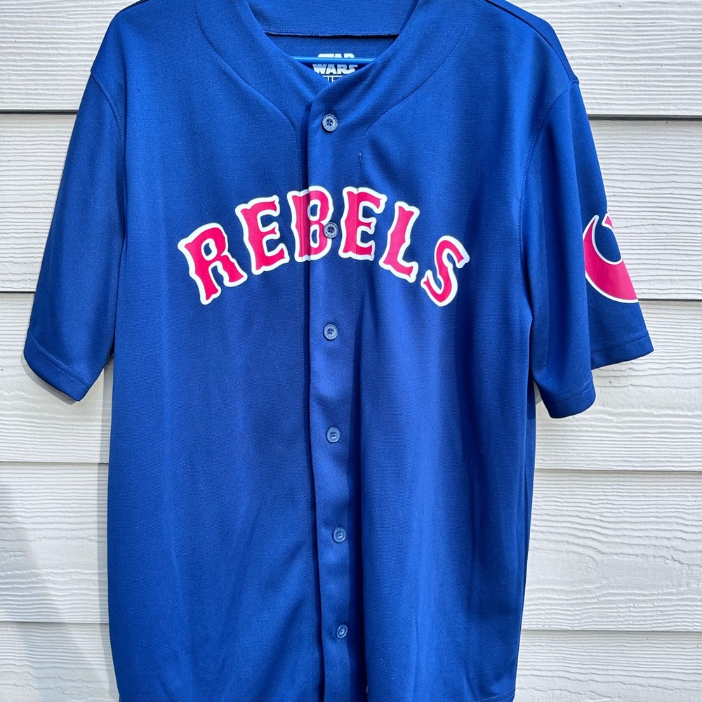 Star Wars Baseball Rebels Jersey 77 Luke Skywalker Baseball Jersey Adult M C27 - Picture 7 of 8